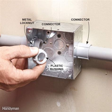 electrical conduit bushing into comm box|pvc conduit service panel bushing.